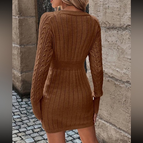 New Cable Knit Sweater Dress - Picture 2 of 5